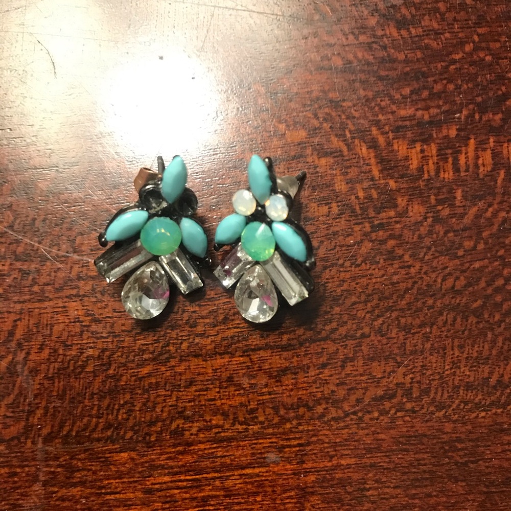 Beautiful teal studded earrings